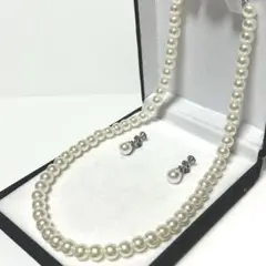 ファッションパールネックレス＆イヤリングセット 箱付