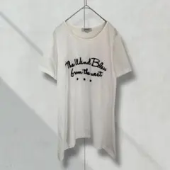 T264【UNDERWRAPS】Tシャツ　半袖　英字ビッグロゴ　白　春夏　M