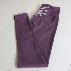 パープルバック クロスデザイン　ヨガパンツ　ピラティス　Sサイズ