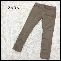 美品【ZARA】ザラ スキニーパンツ 32 ブラウン メンズ カジュアル