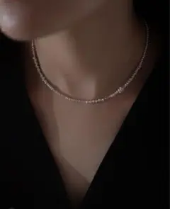 シルバー ビーズネックレス ALY