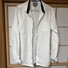 VILLAND ホワイトドット柄シャツ LL