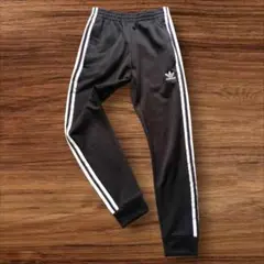 adidas ジョガーパンツ ブラック×ホワイト3本ライン　XS