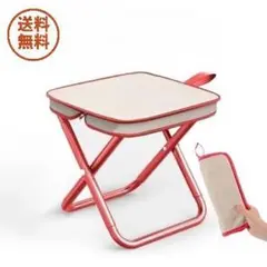 【新品】折りたたみ椅子 赤 軽量460g コンパクト収納 アウトドア レジャー用