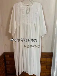 サマンサモスモス　胸元配色レースワンピース　新品タグ付き