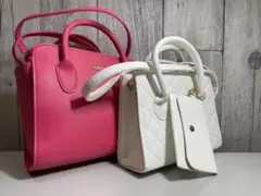 AHKAHショルダーバック SHEIN バッグ ハンドバッグ ホワイト2個セット