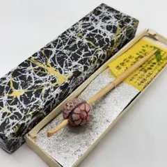 箱072304 柘植　桔梗　透彫　遊び心　風流　玉　かんざし　紬　夏着物　浴衣
