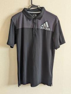 美品 Adidas アディダス ゴルフウェア 黒 メンズO 半袖 ポロシャツ