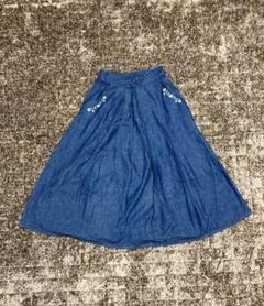 【美品】チャームベリーチック ミモレ丈 デニムスカート ネイビー