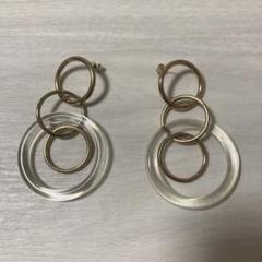 クリアゴールドリングピアス