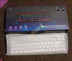 ◎PC機器 US配列 ワイヤレスキーボード 青軸 68キー 白 XM-RF68