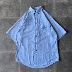 90s Eddie Bauer 無地BDシャツ ダンガリー風 XL 青 A249