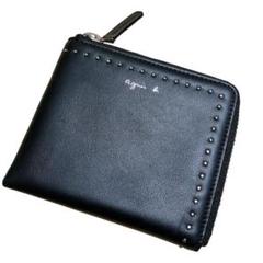 未使用/agnes b. /ネイビー/コインケース/L字/ファスナー/財布/ミニ 安く 買うファッション - 未使用/agnes b. /ネイビー/コイン