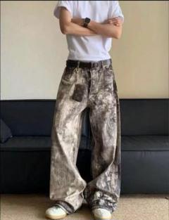 迷彩 バギーデニム Y2K supreme STUSSY JadedLondon y2kデニムパンツ 迷彩バギーデニム 新品未使用 迷彩デニム XXL