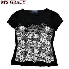 M'S GRACY 花刺繍 長袖シャツ 38 定価28,600円　新品 M'S GRACY - M'S GRACY 花刺繍 長袖シャツ 38 定価28,600円 新品
