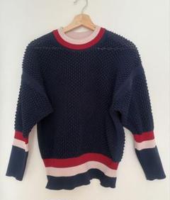 CFCL ラティス　LATTICE PULLOVER マルチ　ネイビー　ピンク CFCL ラティス LATTICE PULLOVER マルチ ネイビー ピンク - メルカリ