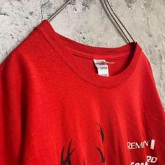 ギルダン 古着 ツノ アメリカ輸入 プリント Tシャツ 半袖 赤色 XLサイズ