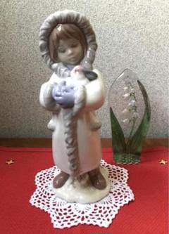 ゆ*あ様 リヤドロ少女とウサギの陶器像