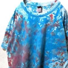 ギルダン 総柄 Tシャツ タイダイ L 古着青ブルー