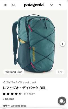 Patagonia レフュジオ・デイパック 30L Wetland Blue patagonia パタゴニア リュックサック Patagonia Refugio