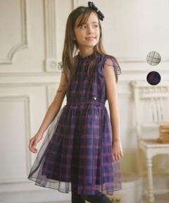 Bebe 150 ネイビー系チェック ワンピース
