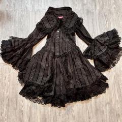 【大人気】VISIBLE REIKO　フリルワンピース　ワイドカラー　ゴスロリ VISIBLE REIKO MATSUYAMA】ワンピースゴスロリ希少品！