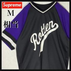 【人気デザイン】シュプリーム ベースボールシャツ ナンバーロゴ ビックロゴ M