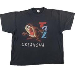 90s ルーニーテューンズ タズマニアンデビル キャラクタープリントTシャツ