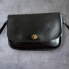 vintage COACH オールドコーチ　レザーショルダーバッグ レザー 黒