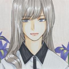 手描きイラスト　アナログイラスト　オリジナルイラスト『あやめ』