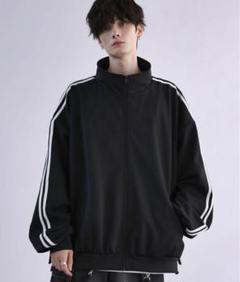 LILL トラックジャケット ジャージ ブルーグレー S バルーン 水色 LILL（リル）の「ルーズシルエットバルーンスリーブフェイク