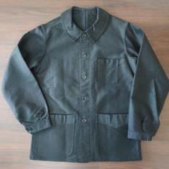 希少 40's ルモンサンミッシェル　モールスキン　カバーオール　48 0633. 1940's Le Mont St Michel Black moleskin work jacket 50