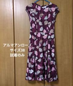 ハナエモリ　アルマアンローズ　ギャザーブルゾン　ハナエモリ 美品 アルマアンローズ ハナエモリ 花柄刺繍 コットン