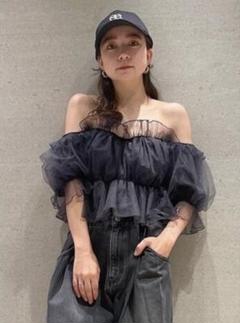 SNIDEL（スナイデル）の「ボリュームギャザーフリルオフショル