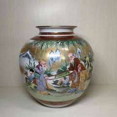 九谷焼　光崖 九谷焼 光崖 花器 壺（九谷焼 〈光崖作〉 色絵金彩 賢人唐子山水