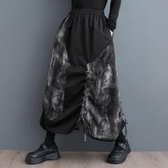 ハイウエスト イレギュラー 切り替え おしゃれ度高め ロングスカート Aライン