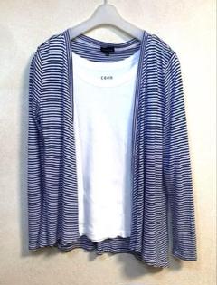 TALBOTS タルボット　ストライプ 長袖カーディガン Ｍサイズ
