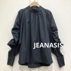 JEANASIS ジーナシス ボリュームスリーブ ハイネック ブラウス F 黒