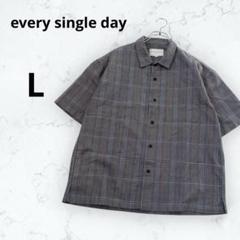 every single day/シャツ /チェック/半袖 オーバーサイズ L