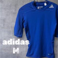 adidas techfit アンダーシャツ M 青　スポーツウェア　メンズ
