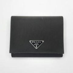 新品未使用✨PRADA プラダ M170A 三つ折り財布 三角ロゴプレート 黒 PRADA プラダ 三角プレート 三つ折り レザー ナイロン 折り財布
