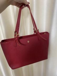 Tory Burch 赤 トートバッグ ゴールド金具 - メルカリ