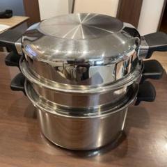 Amway 両手鍋 ステンレス製 蒸し器付き Amwayアムウェイ蒸し器 IH対応 3段ステンレス鍋セット 4点セット