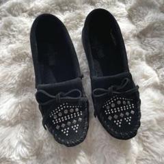 未使用　ミネトンカ　スムースレザー　ブラック 2025年最新】ミネトンカ minnetonka モカシンシューズの人気