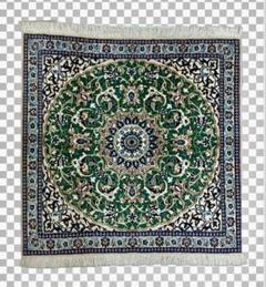 ペルシャ絨毯手織り　ナイン産 ウール100% 98x100cm