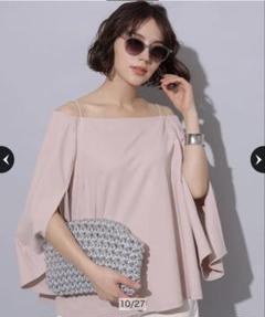 未使用✨Arpege story アルページュストーリー　袖スリットブラウス　黒 新品✨Arpege story アルページュストーリー 袖スリットブラウス 黒S
