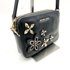 106【美品】MICHAEL KORS レザー　ショルダーバッグ 本革 ブラック