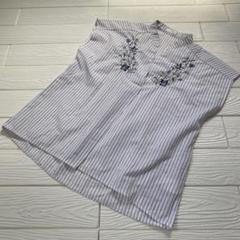 a.v.v アーヴェヴェ ノースリーブ 花柄 刺繍 シャツ ブラウス