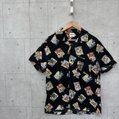 ONE PIECEアロハシャツ ワノ国 チョッパー サイジ ゾロ ルフィ M 黒