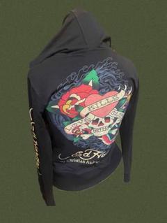 Ed Hardy スカル バラ パーカー　エドハーディ　Y2K ギャル 平成